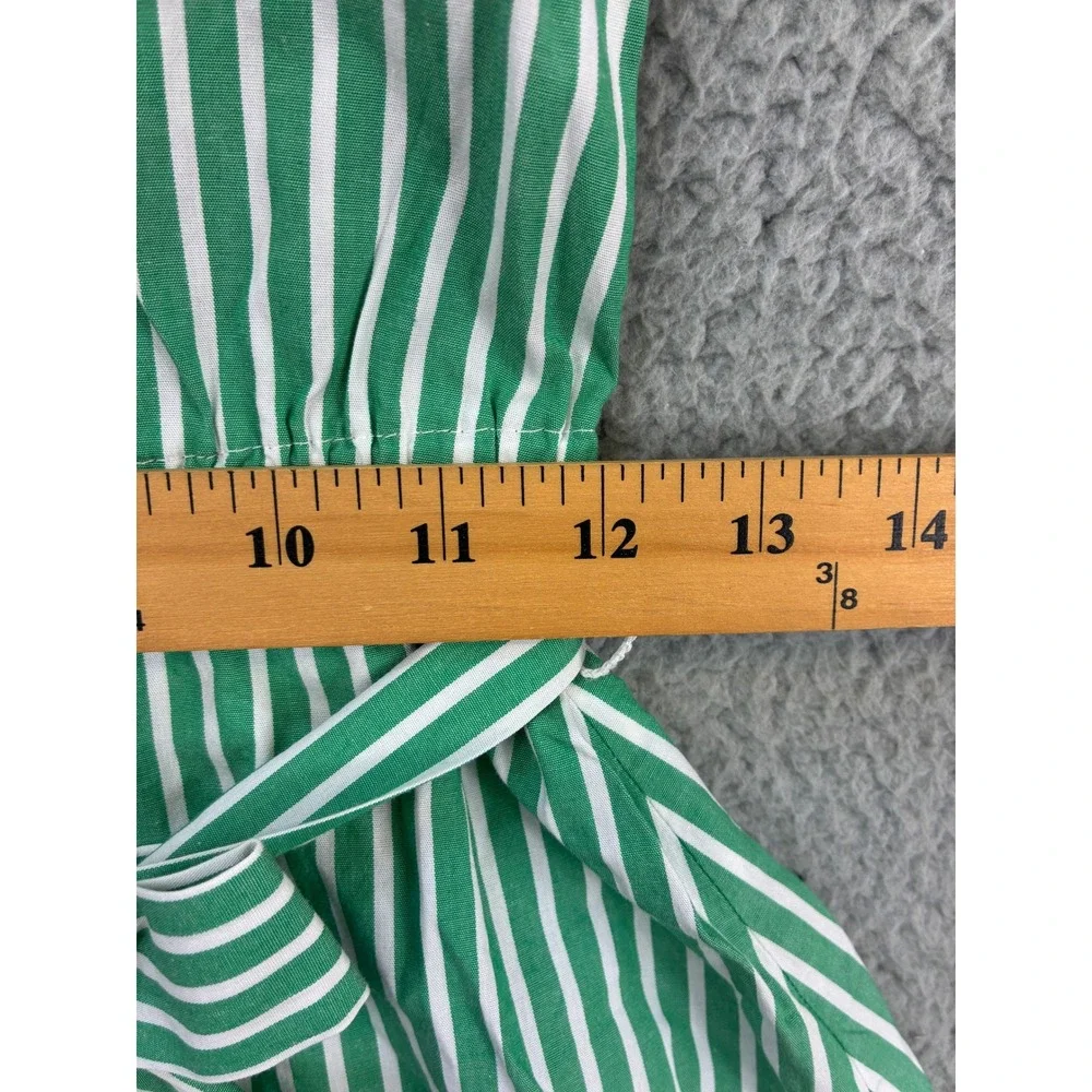 Crewcuts Sleeveless Shirt Dress Girls 6 Green White Striped Preppy Casual NWT